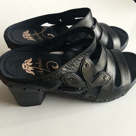 Dansko Nigella Sandals Comfort Strappy Size 9 Black heels Leather - Picture 15 of 16